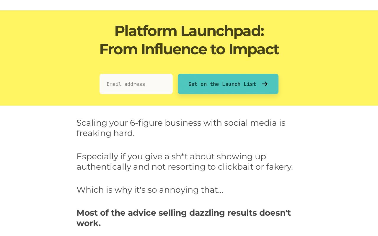 Platform Launchpad — Join the Launch List